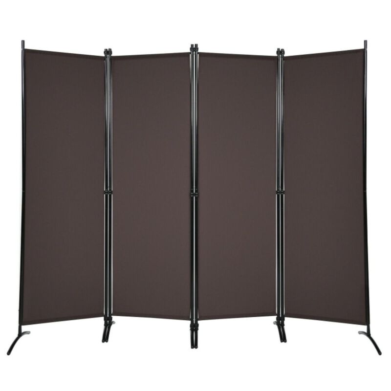Hivvago 4-Panel  Room Divider with Steel Frame