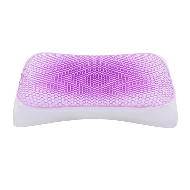 Rely Pillow, Dense Memory Foam and TPE Support, Ergonomic Shape, 15x25 - Benzara