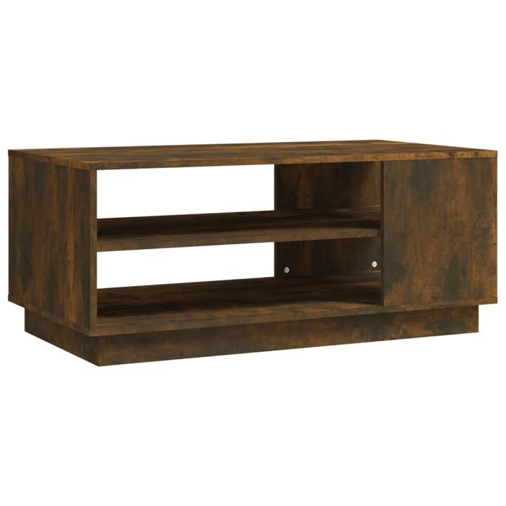 vidaXL Coffee Table Smoked Oak 40.2"x21.7"x21.7" Chipboard