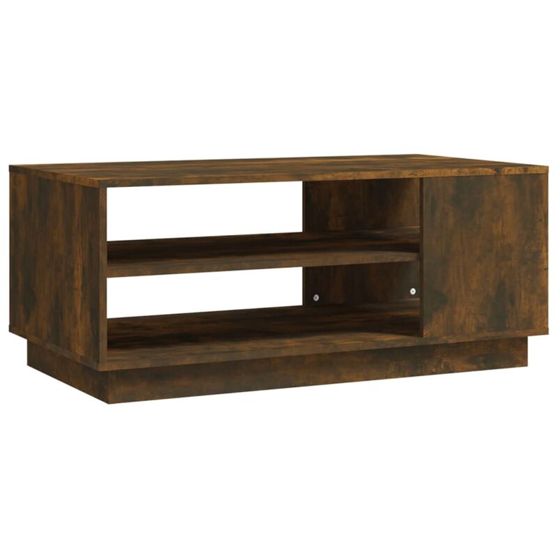 vidaXL Coffee Table Smoked Oak 40.2"x21.7"x21.7" Chipboard