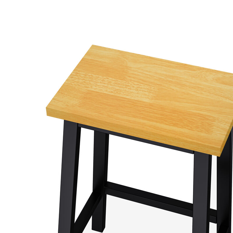 Merax Farmhouse Solid Wood Bar Stools Kitchen Counter Stools with Footrests