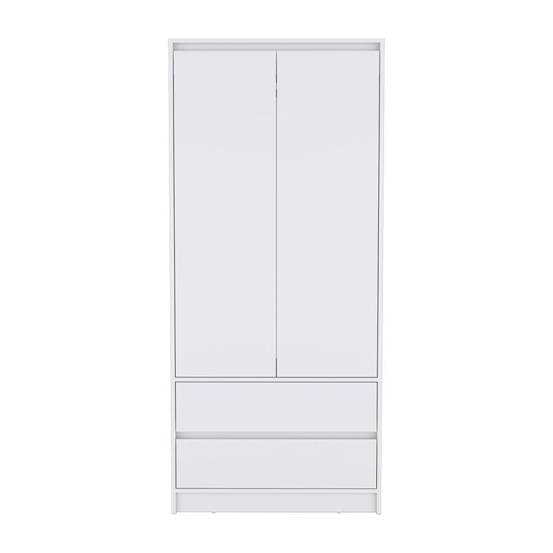 Beloit 3 Piece Bedroom Set, Nightstand + Dresser+ Armoire, White