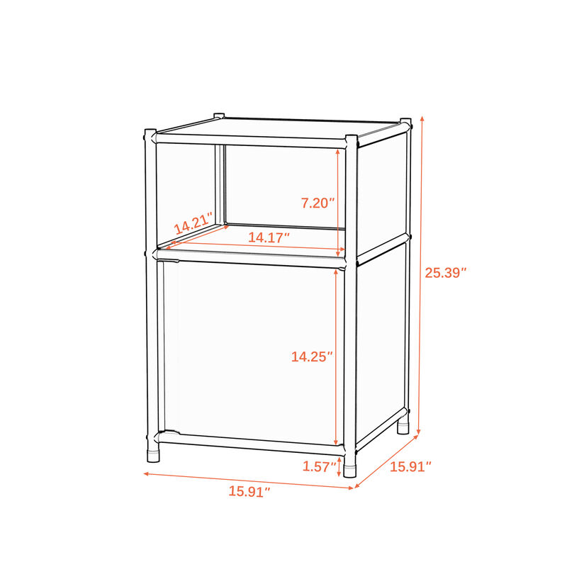 Mega Casa Metal Nightstand Side Table Pink