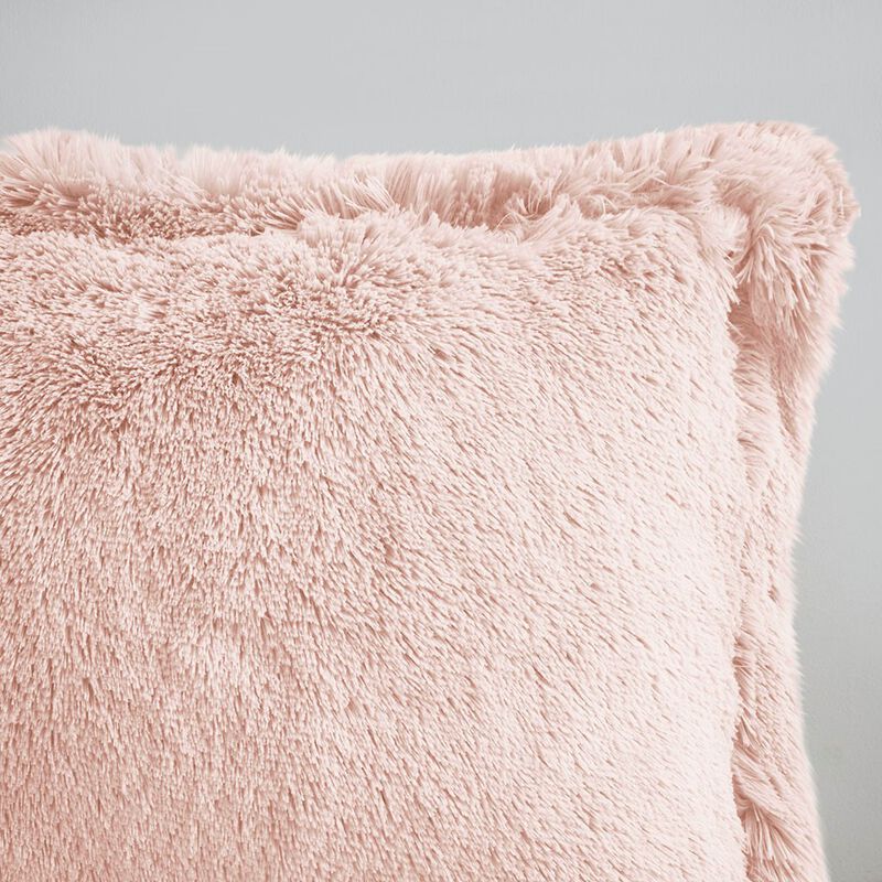 Gracie Mills Susie Solid Shaggy Long Fur Duvet Cover Set