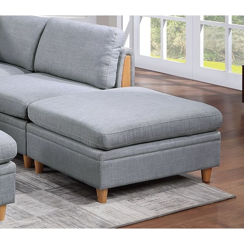 Living Room Furniture Ottoman Light Dorris Fabric 1 Piece Cushion Ottomans Wooden Legs