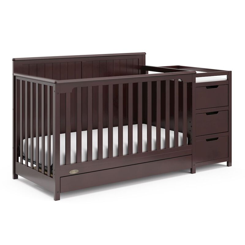 Graco Hadley 5-in-1 Convertible Crib and Changer with Drawer (Espresso)