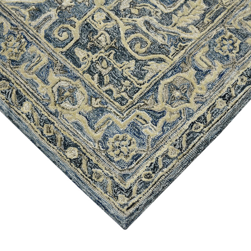 Vestige Farmhouse Oriental Hand-Tufted Denim/Gray Area Rug, 3'6" X 5'6"