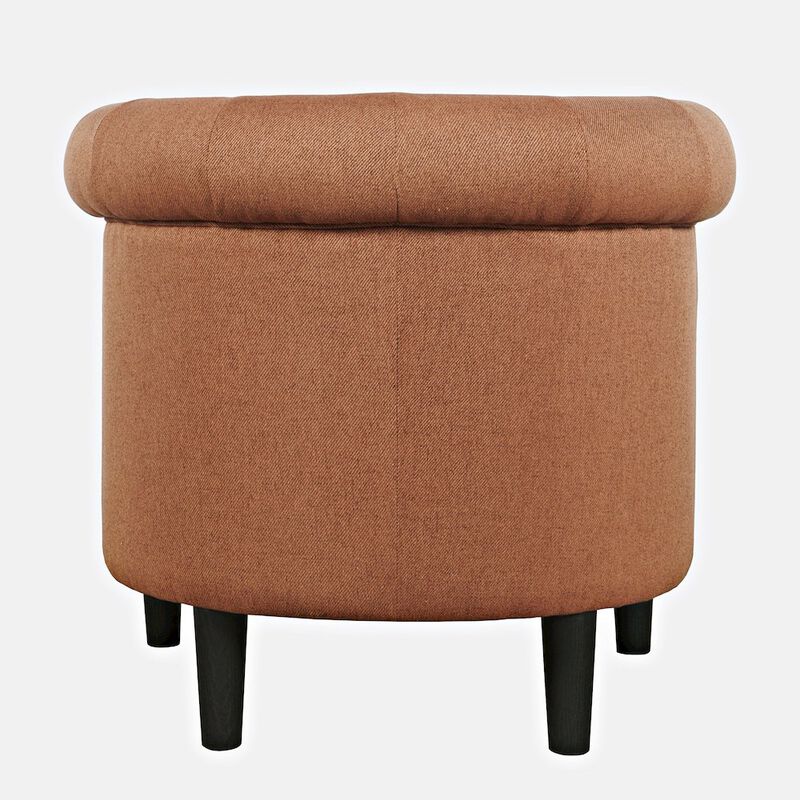 Jofran Contemporary Upholstered Barrel Curved Back Accent Chair