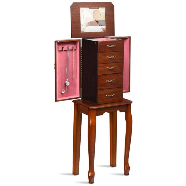 Hivvago Large Storage Capacity Jewelry Cabinet with 5 Drawers