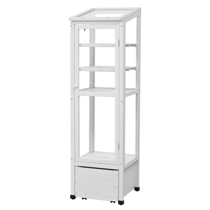 Merax Garden Greenhouse Balcony Portable Mini Cold Frame with Storage Box