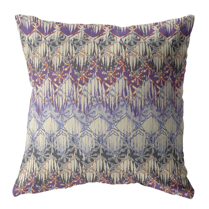 Hivvago 18"Magenta Cream Hatch Zippered Suede Throw Pillow