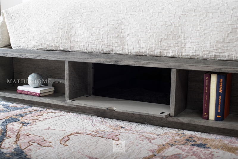 Platinum Bookcase Storage Queen Bed