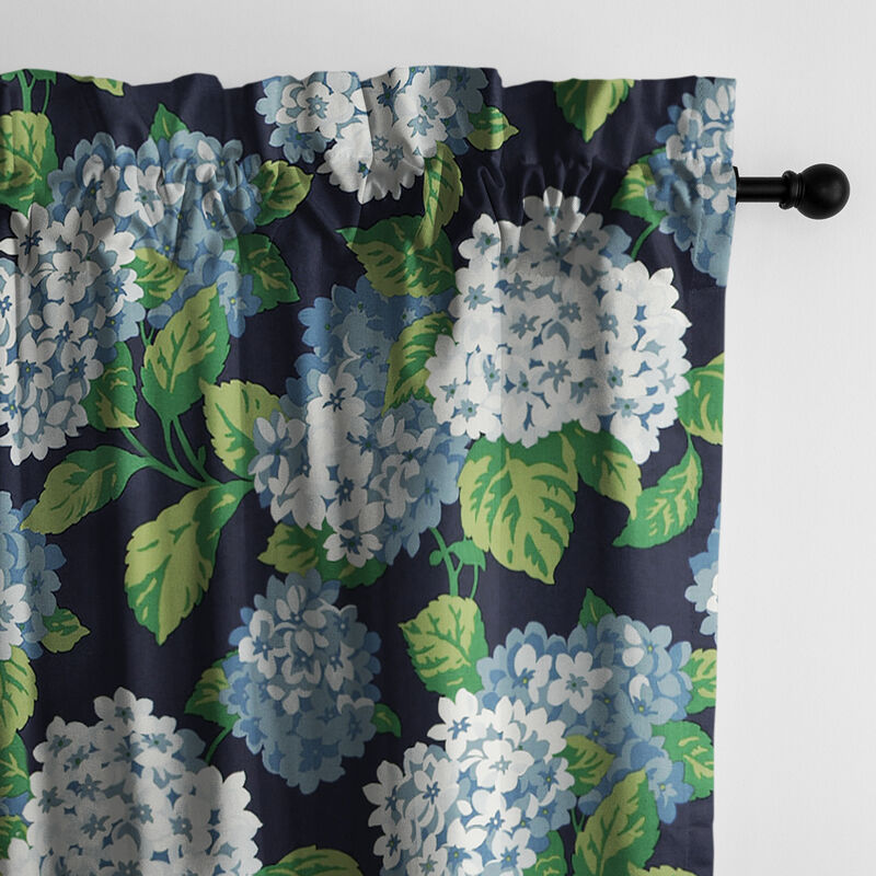 6ix Tailors Fine Linens Midnight Garden Navy Pole Top Drapery Panel Pair