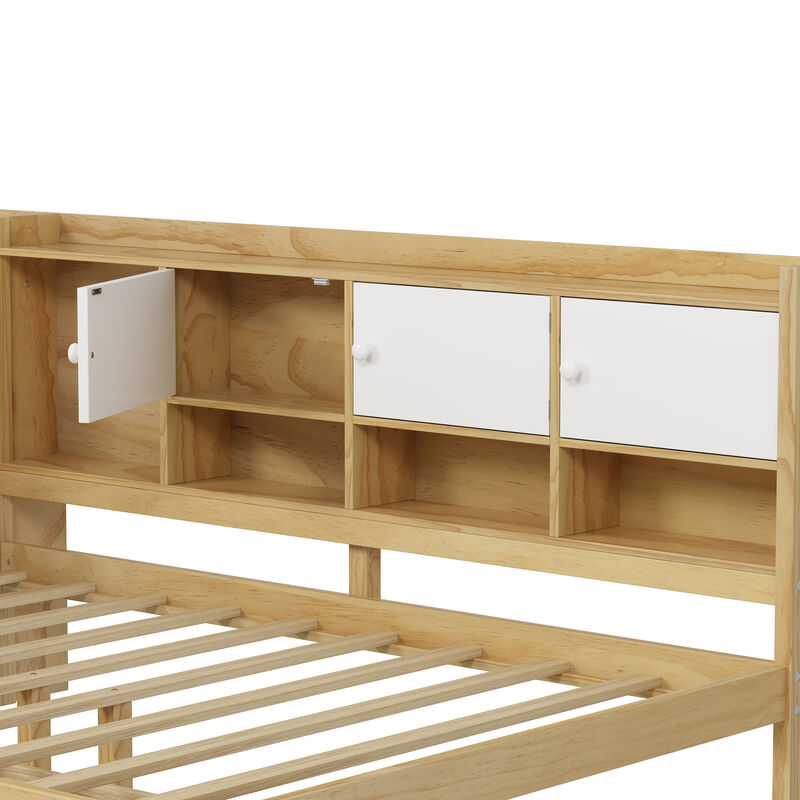 Merax Wooden L-Shape Daybed with Storage