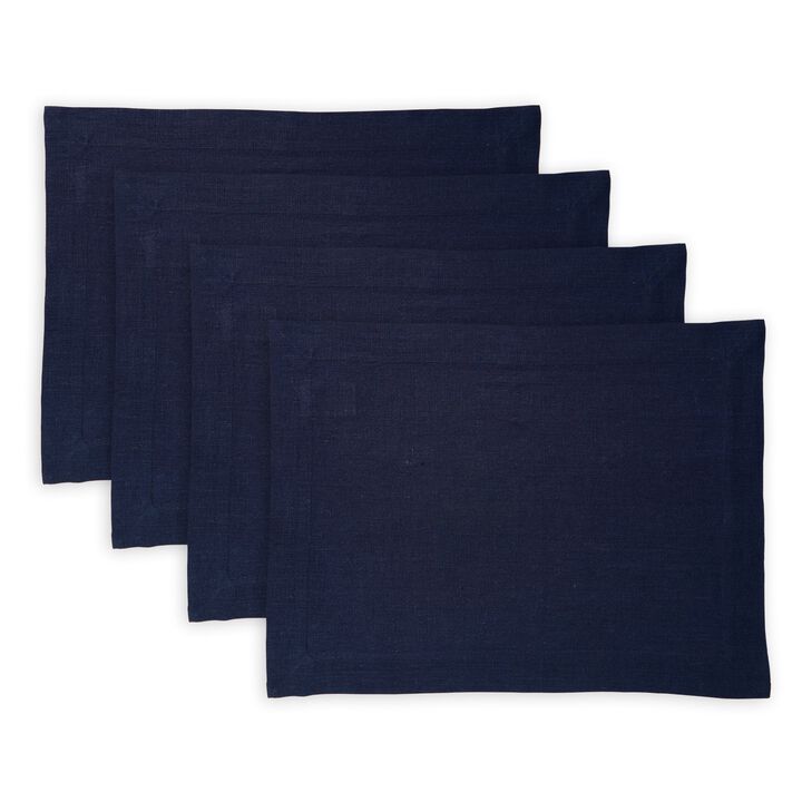 Solino Home 100% Pure Linen Placemats  Set of 4, 14 x 19 Inch | Sonoma