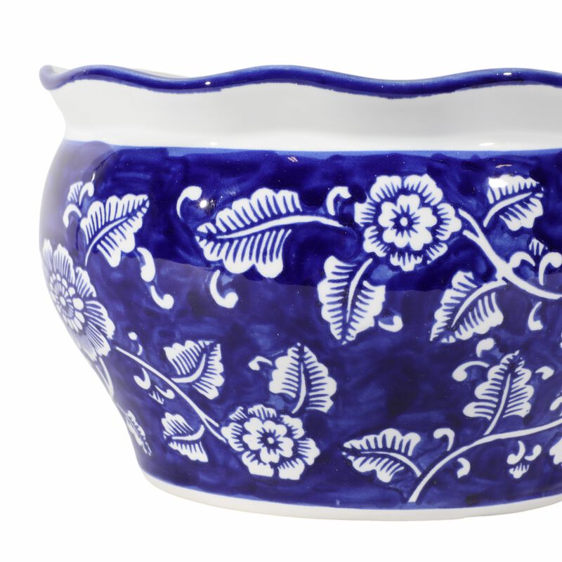 Blu Chinoiserie Stone Planters