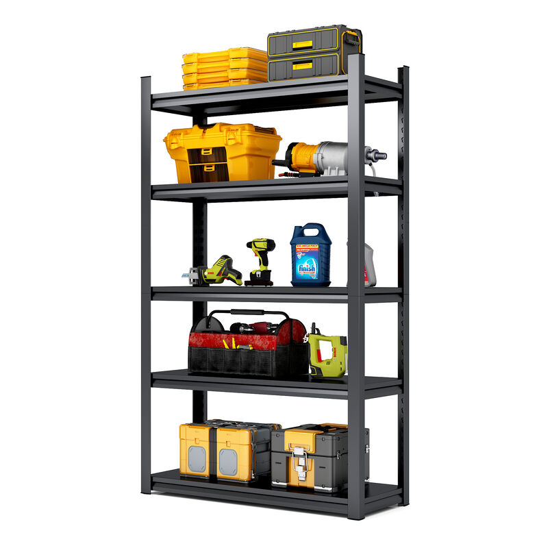 5-Tier Storage Shelving Unit Adjustable Heavy-Duty Garage Shelf & Industrial Utility Rack for Organization