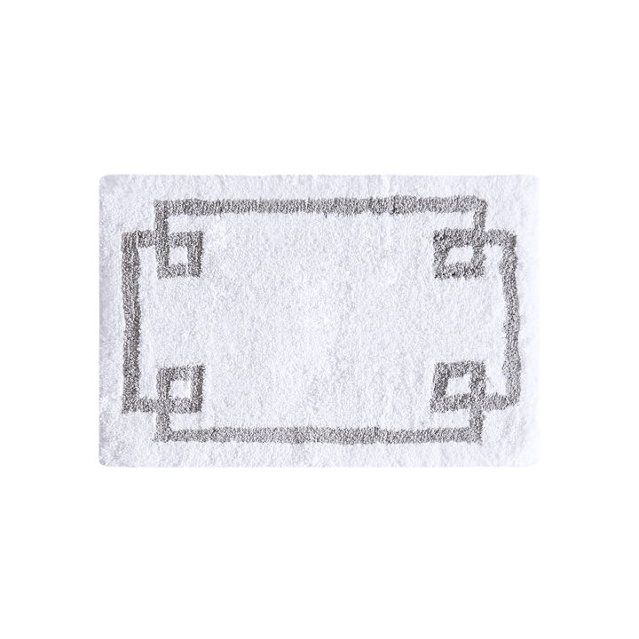 Gracie Mills Tiffany Bordered Medium Pile Tufted Cotton Bath Rug" - 24x72"