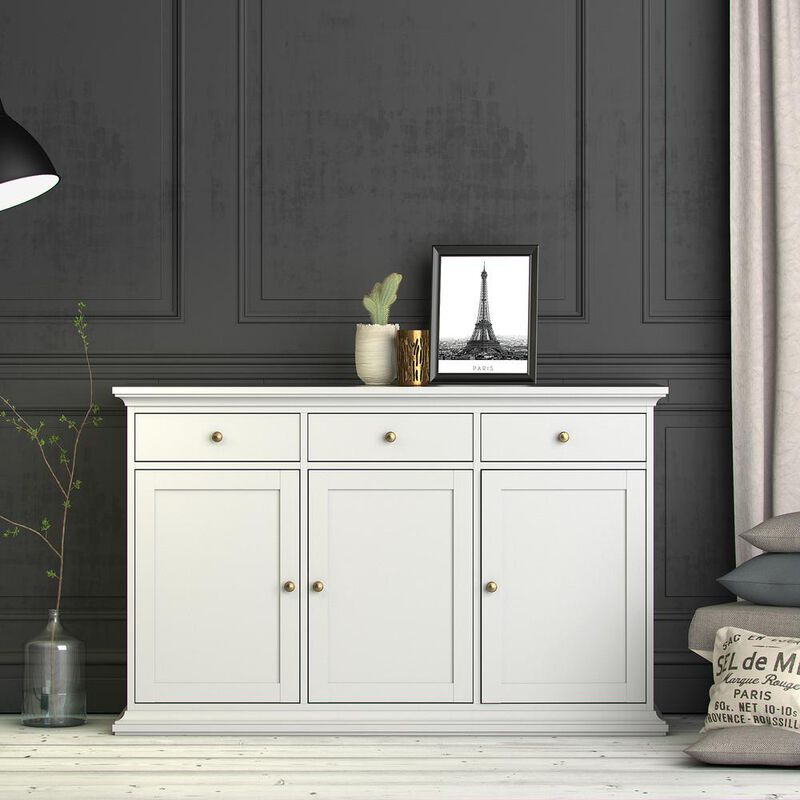 Tvilum Sideboard with 3 Doors and 3 Drawers, White