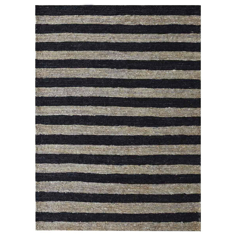 HAND KNOTTED SUMAK JUTE ECO-FRIENDLY Contemporary AREA RUGS  - 4'x6', Rectangle Shape, Beige Black Color, Contemporary, High Pile, Natural Fiber, Outdoor Indoor Handmade Area Rugs (J00083)