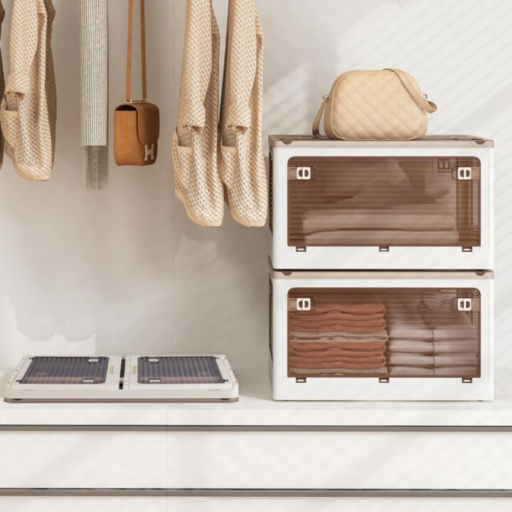 Hivvago 3-Pack Stackable Storage Bins with Lids with 5 Opening Ways