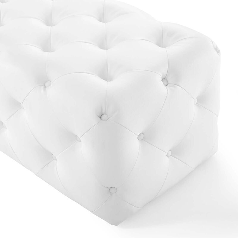 Anthem 60" Tufted Button Entryway Faux Leather Bench