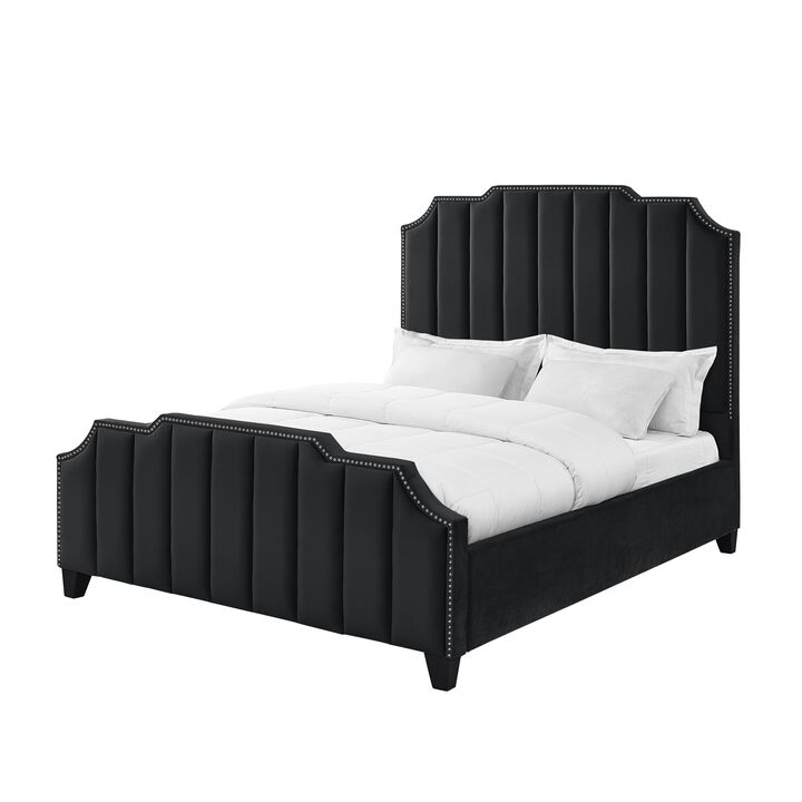 Inspired Home Ruhi Velvet Platform Bed