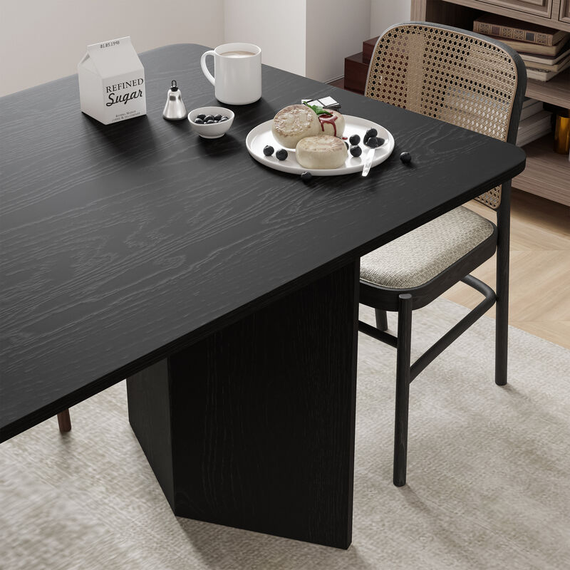 Brix 79V-Shaped Leg Square Wooden Dining Table in Walnut Color