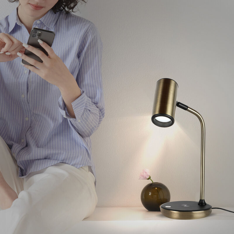 Ezra LED Table Lamp with Wireless Charging Pad
