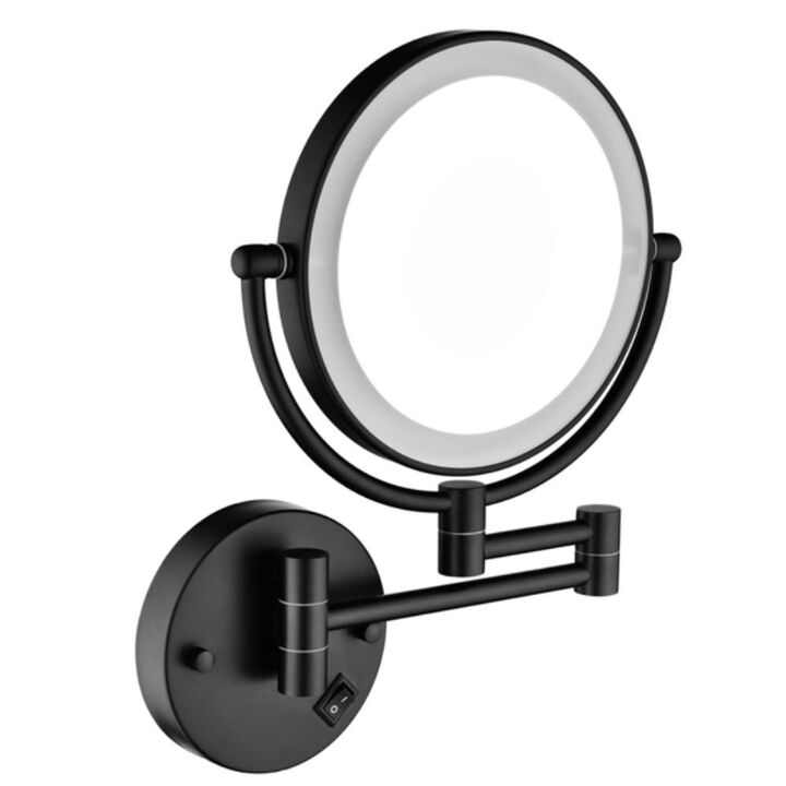 LED Wall-Mounted Double-Sided Magnifying Makeup Vanity Mirror