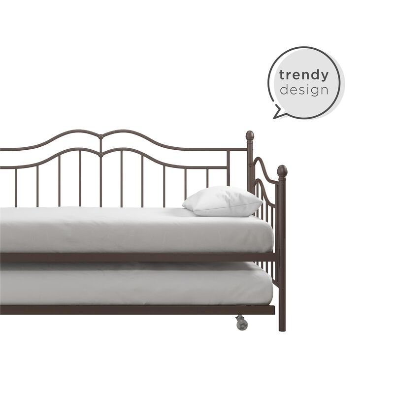 Atwater Living Selene Daybed and Trundle, Bronze Metal