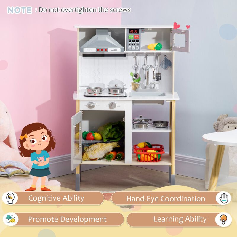 Interactive Kids' Kitchen: Adjustable Height Set with Accessories