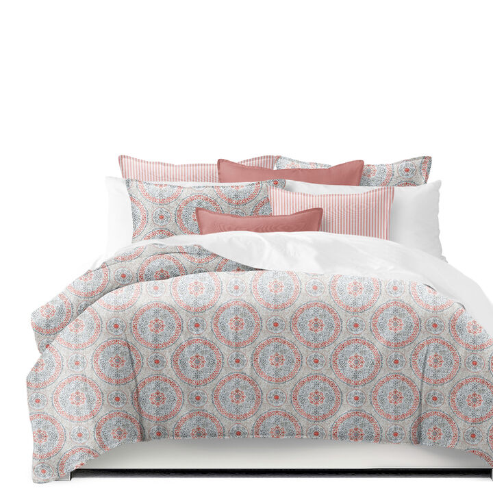 6ix Tailors Fine Linens Zayla Coral Duvet Cover Set