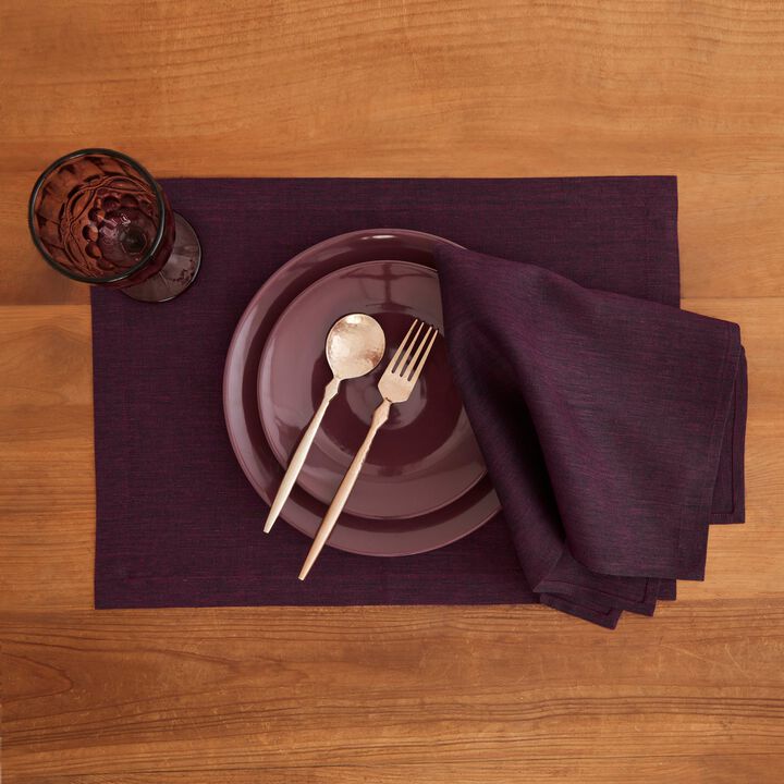 Solino Home 100% Pure Linen 14 x 19 Inch Placemats Set of 4 | Athena