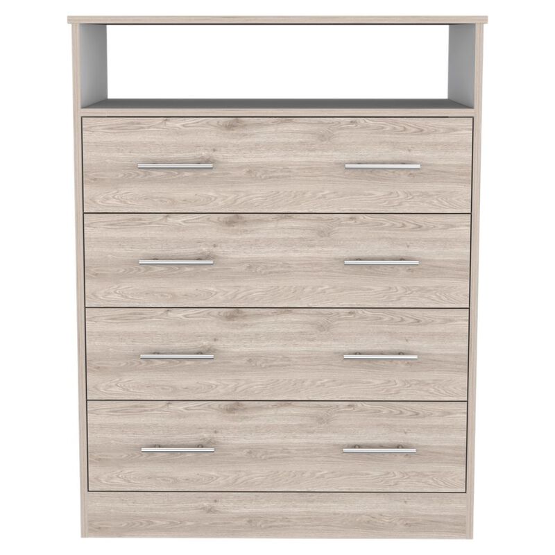 Four Drawer Dresser Wuju, Bedroom, Light Gray / White