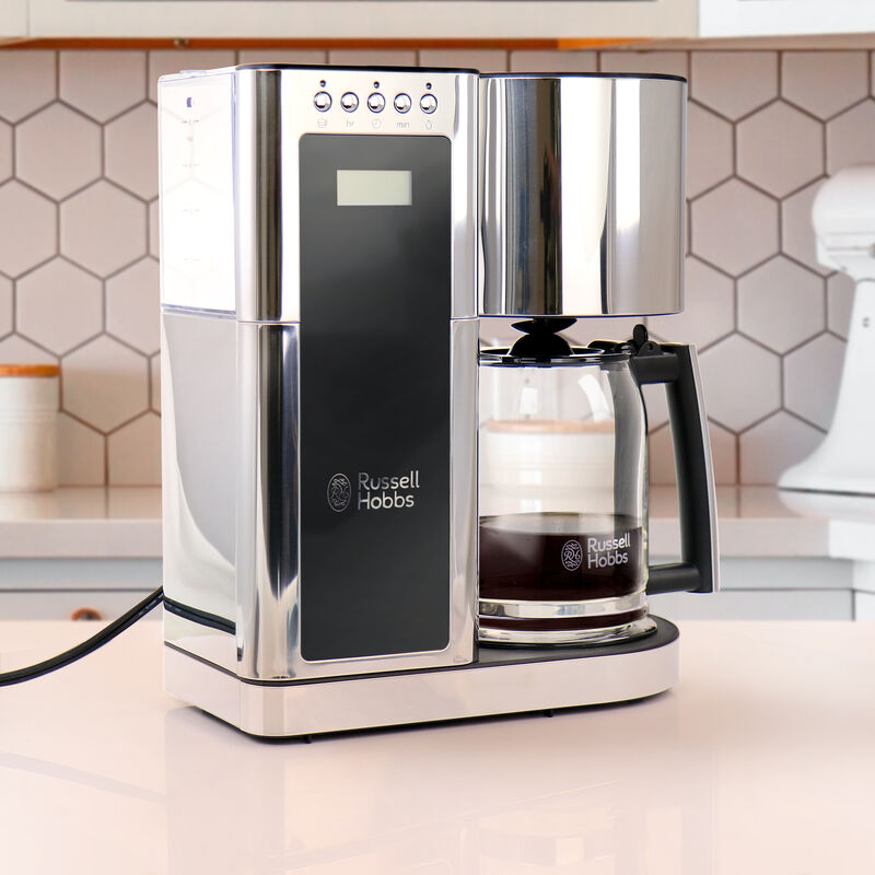 Russell Hobbs Glass 8 Cup Coffeemaker in Black and Stainless Steel