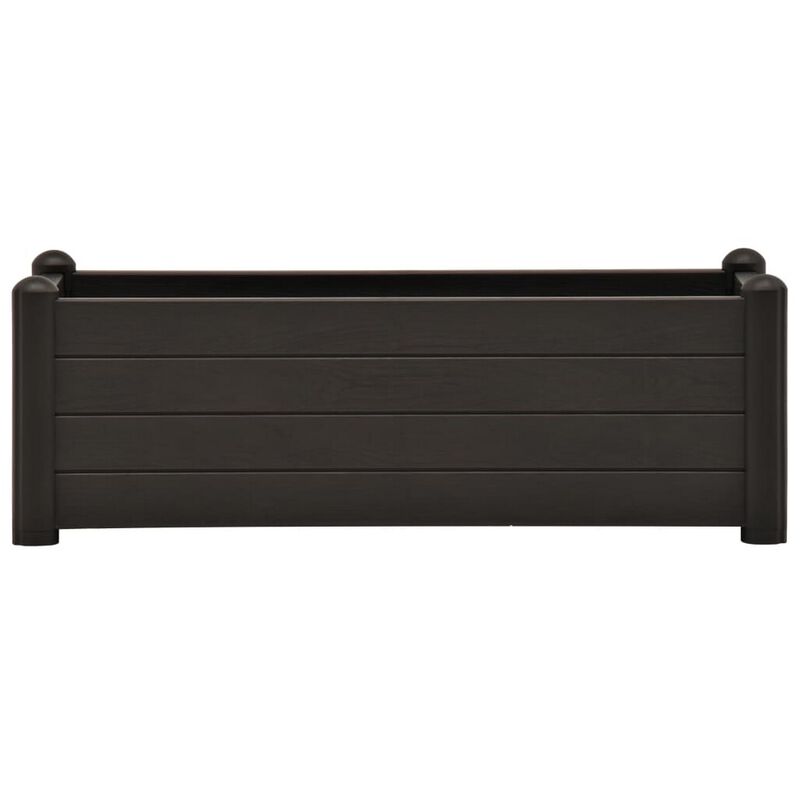 Outdoor Raised Flower Bed with Drainage, 39 Inch Gray Polypropylene - Benzara