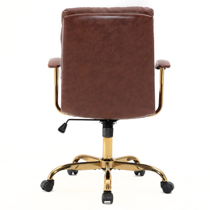 LeisureMod Regina Modern Padded Leather Adjustable Executive Office Chair with Tilt & 360-Degree Swivel – Ergonomic High-Back Desk Chair for Home and Office Comfort