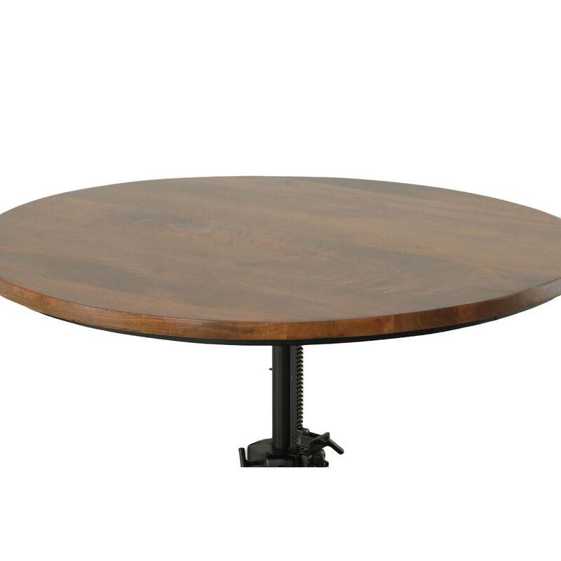 Carolina Living Bentley Adjustable Crank Table - Chestnut Top - Black Base