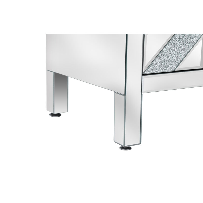 Silver Mirror Trim Storage Cabinet for Any Room