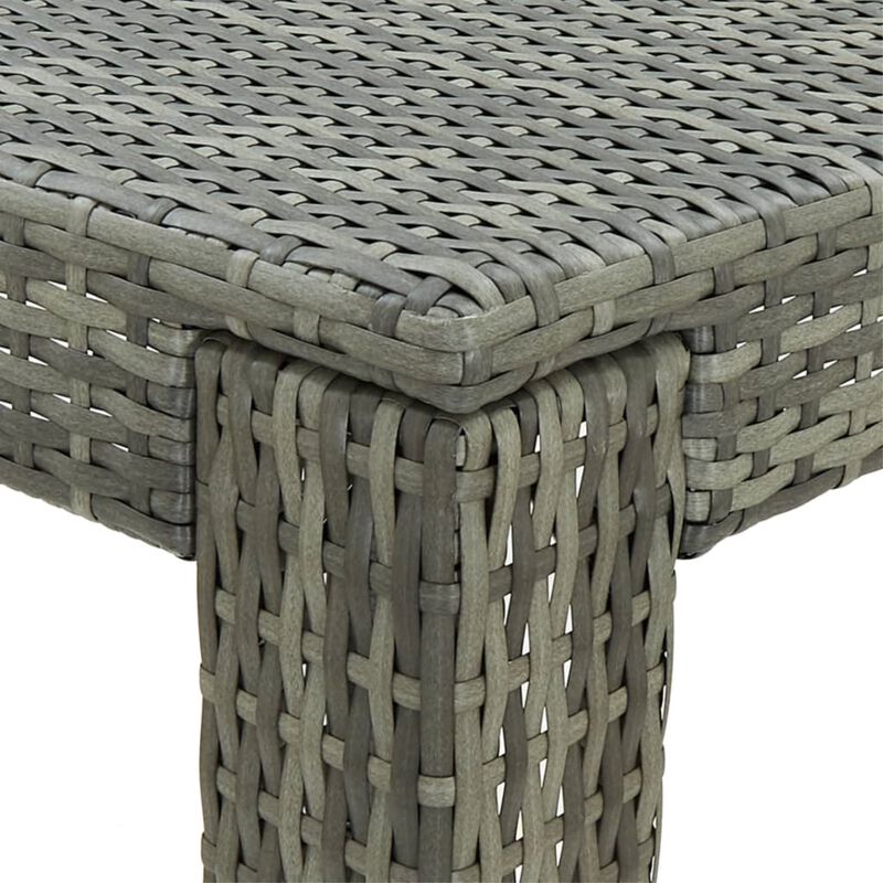 vidaXL Garden Bar Table Gray 23.8"x23.8"x43.5" Poly Rattan