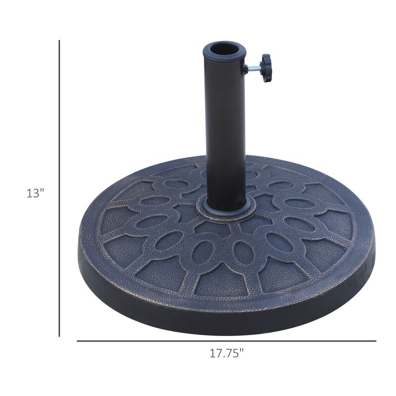 Elegant Shade Stabilizer: 18" Round 26.4lb Bronze Decorative Umbrella Stand