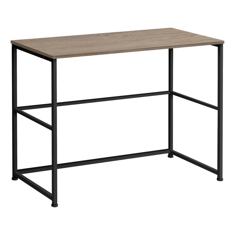 Monarch Specialties I 7777 Computer Desk, Home Office, Laptop, Left, Right Set-up, Storage Drawers, 40"L, Work, Metal, Laminate, Brown, Black, Contemporary, Modern