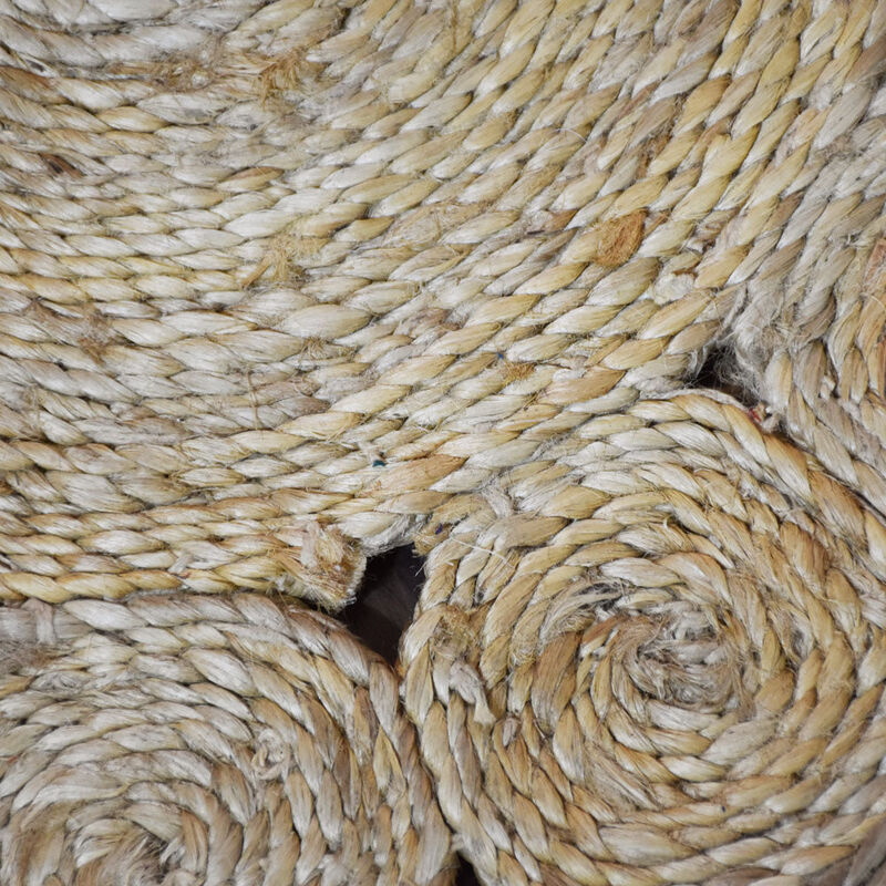 HAND WOVEN JUTE ECO-FRIENDLY Oriental AREA RUGS  - 6'7''x6'7'', Round Shape, Beige Color, Oriental, High Pile, Natural Fiber, Outdoor Indoor Handmade Area Rugs for Living Room, Bed Room (J00004)