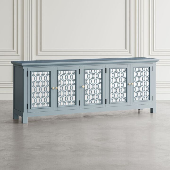 Jofran Isabella 86 Luxury Mirrored Sideboard Storage Cabinet