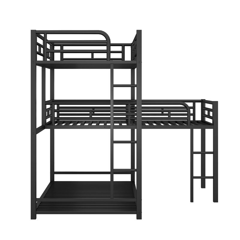 Merax L-shaped Metal Triple Bunk Bed