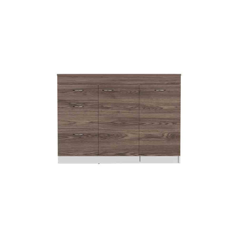 Kitchen Island Metask, Kitchen, White / Dark Walnut