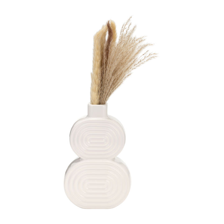 10" Cer Stacked Circles Vase