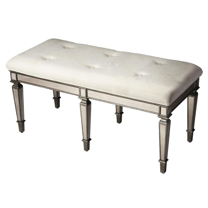 Butler Specialty Company Celeste Mirrored 42.25W Bench, Silver