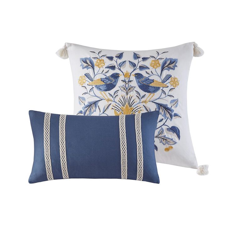 Gracie Mills Marlon 5-Piece Cotton Botanical Duvet Cover Set